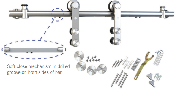 BARNDOORKIT RND RAIL SURF MT 6.5 SOFT CL