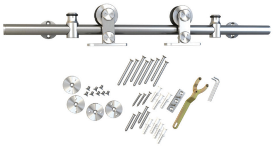 BARNDOORKIT RND RAIL TOP MNT 6.5 SS