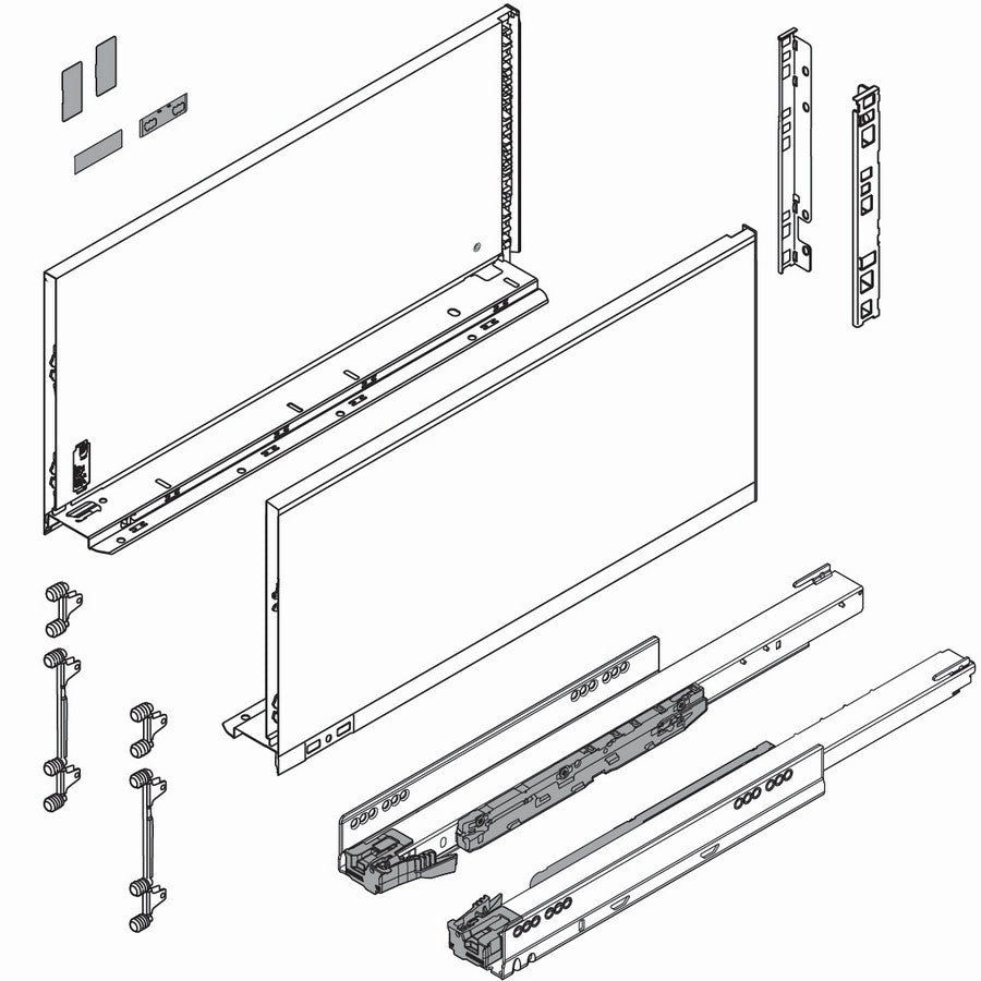 LEGRABOX C Height, Drawer Box Kit Orion Gray Blum 22"