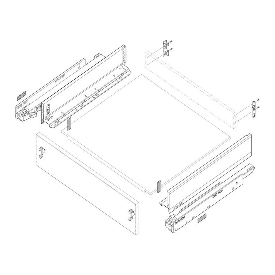 Blum LEGRABOX M-Height Drawer Box Kit Matte Black 170 LB