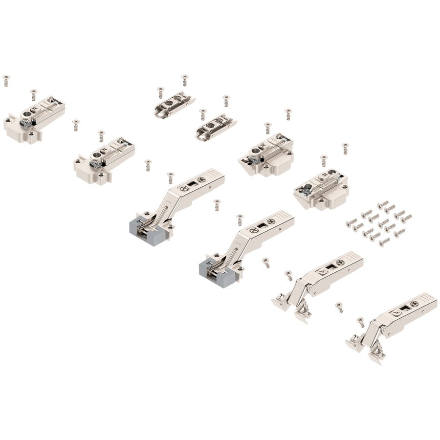 Narrow Aluminum Hardware Set for Aventos HF, Nickel-Plated