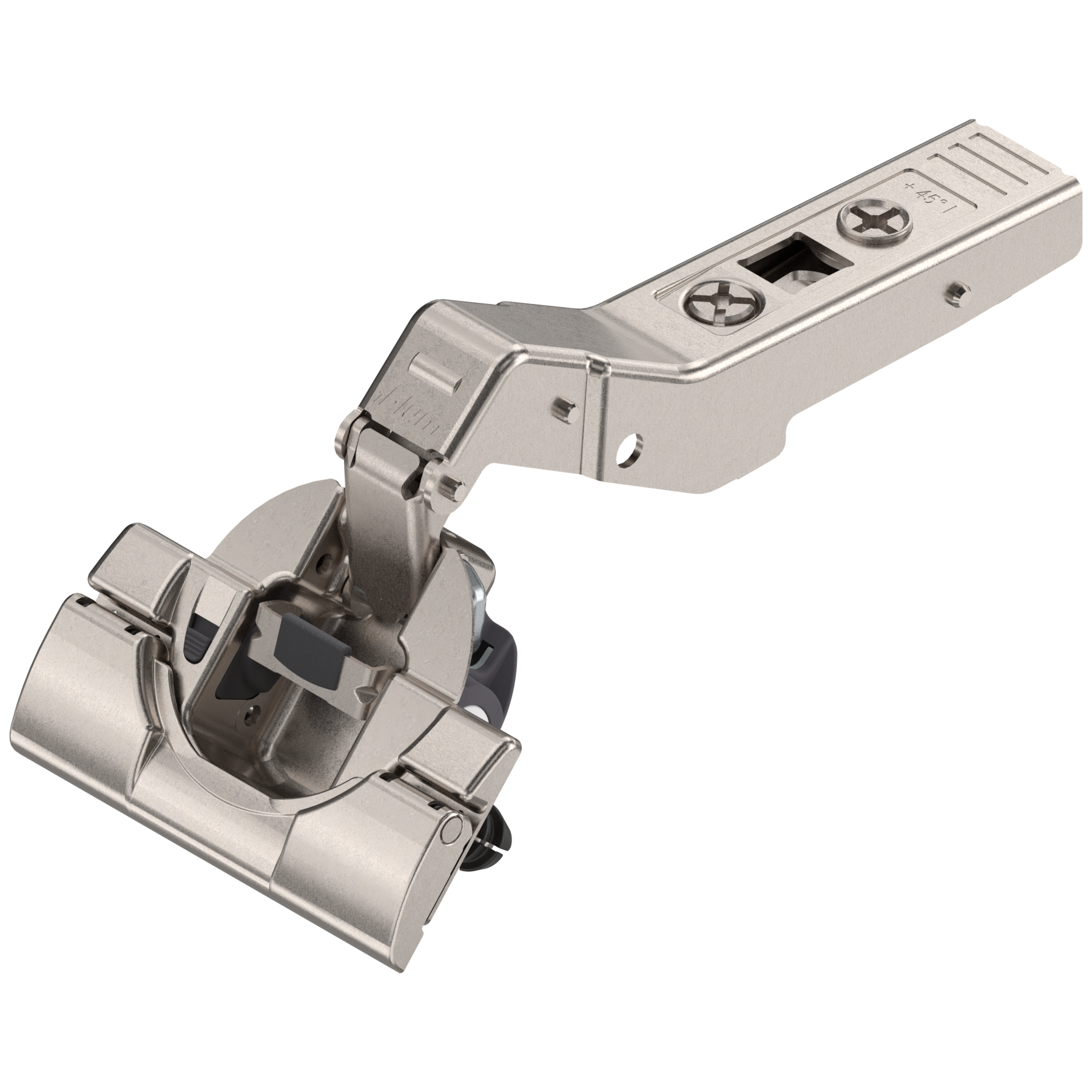 Blum CLIP top BLUMOTION hinges - special applications Angled hinges +45° I Nickel
