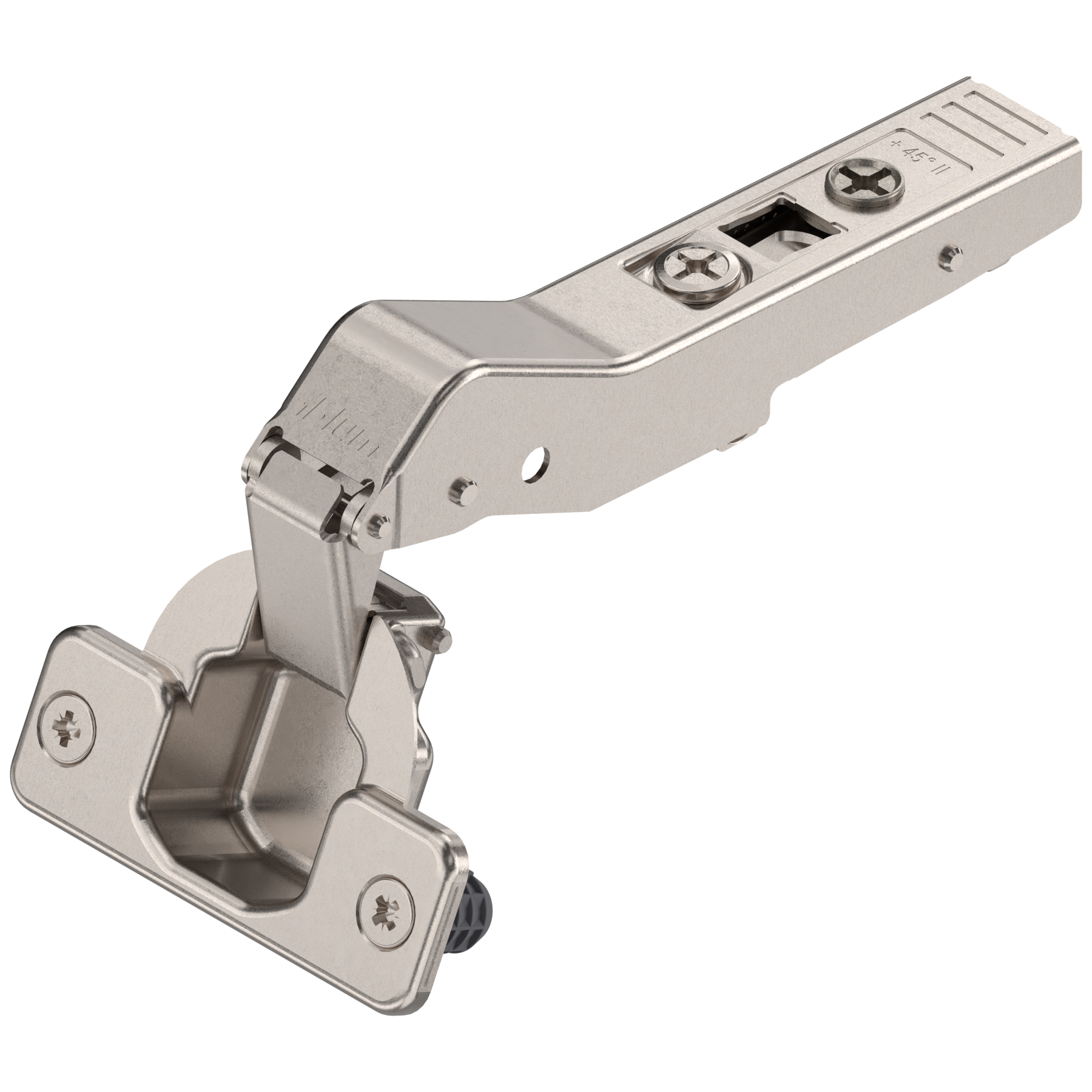 Blum CLIP top hinges - special applications Diagonal 45° hinges (110° opening) Full overlay Nickel