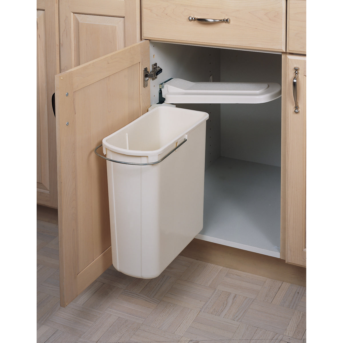 Container Pivoted 20 Liter Pivot-Out Waste Container Silver 15.75 in (400 mm) W x 7.25 i ...