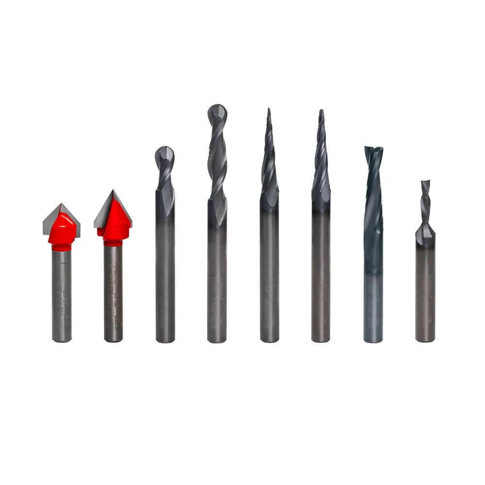 8 Piece CNC Router Bit General Purpose Set