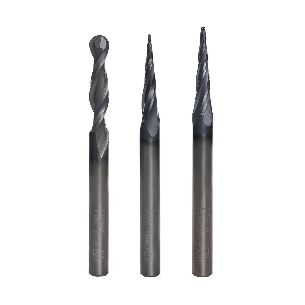 3-Piece CNC Fine Detail Router Bit Set
