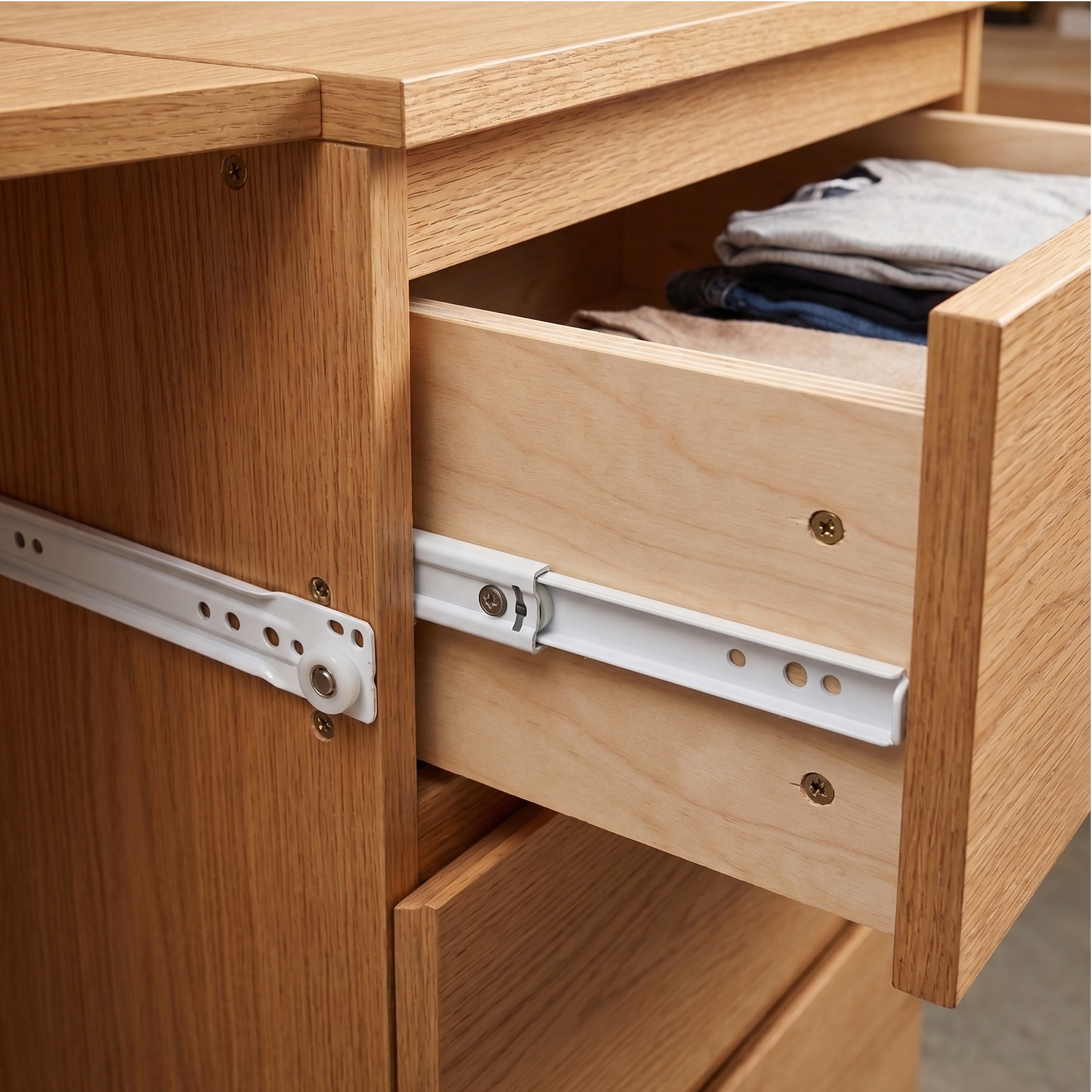 White Slide LEFT Cabinet Member 14"