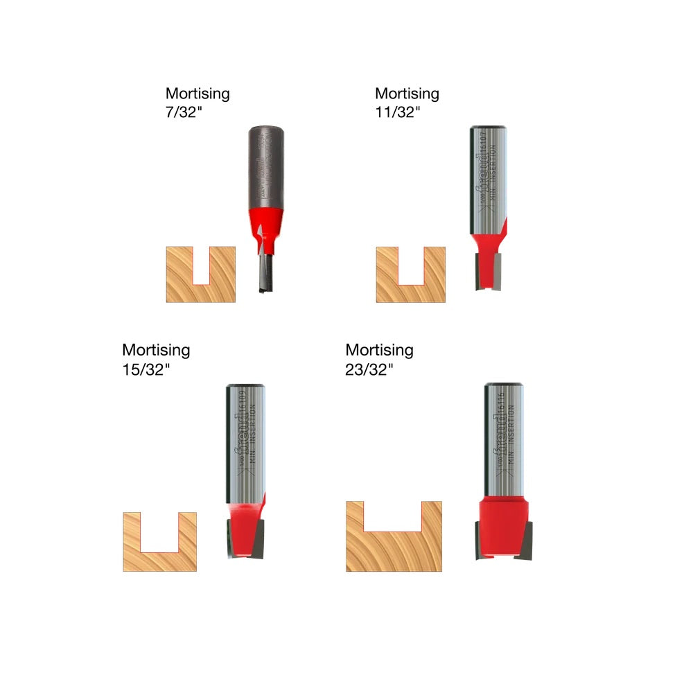 4 Piece Undersized Plywood Bit Set (1/2" Shank)