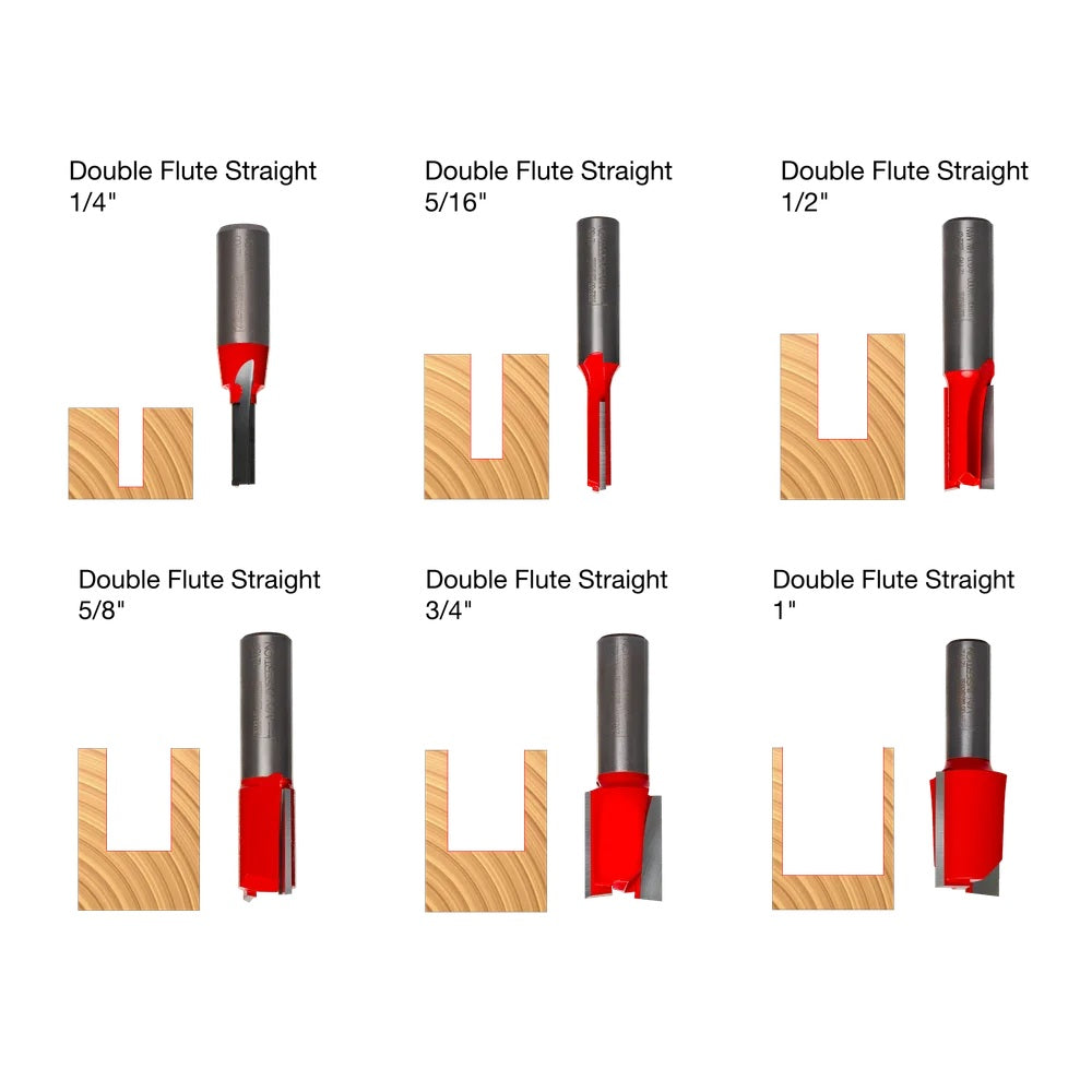 6 Piece Straight Bit Set