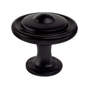 Traditional Advantage Three Matte Black Button Knob