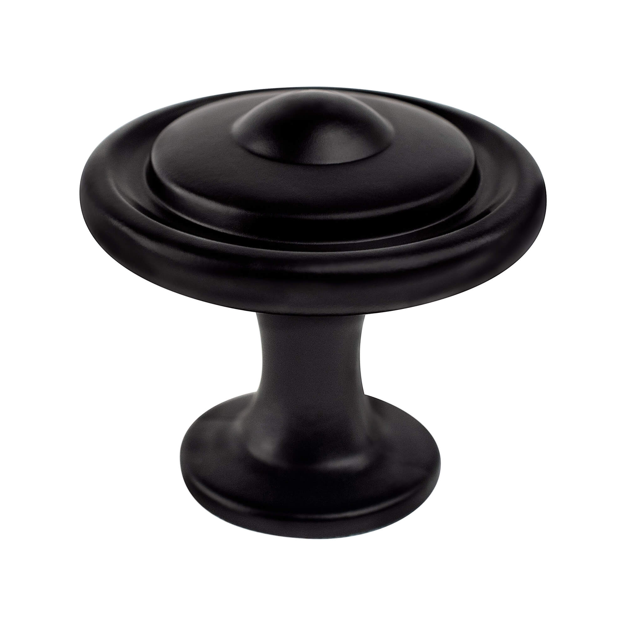 Traditional Advantage Three Matte Black Button Knob
