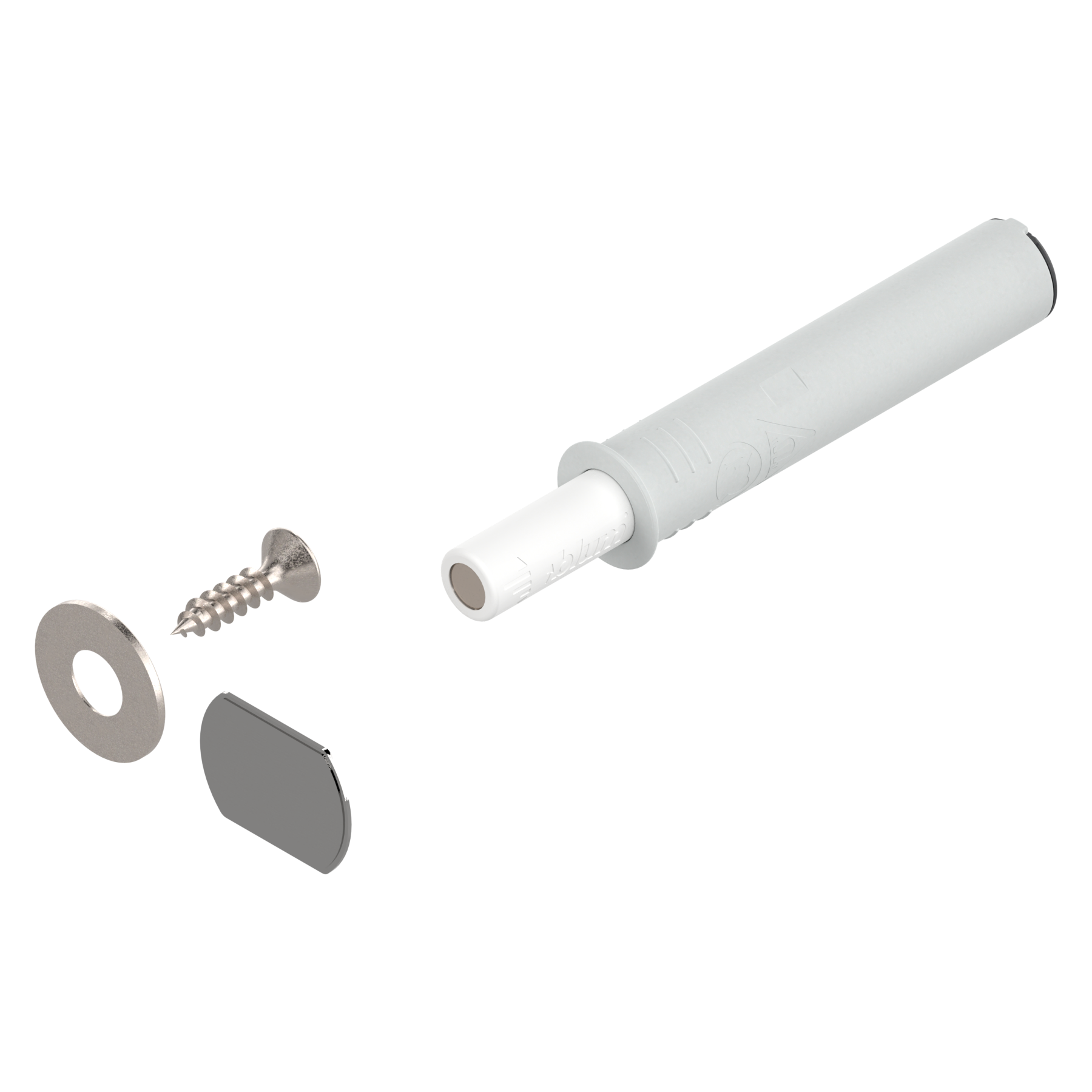 TIP-ON for doors - depth adjustable Std. door Silk White V1SEIW