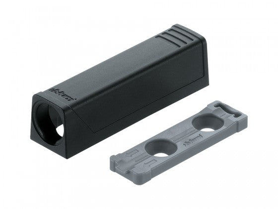 TIP-ON for doors - depth adjustable Adapter plates In-line Tera Black