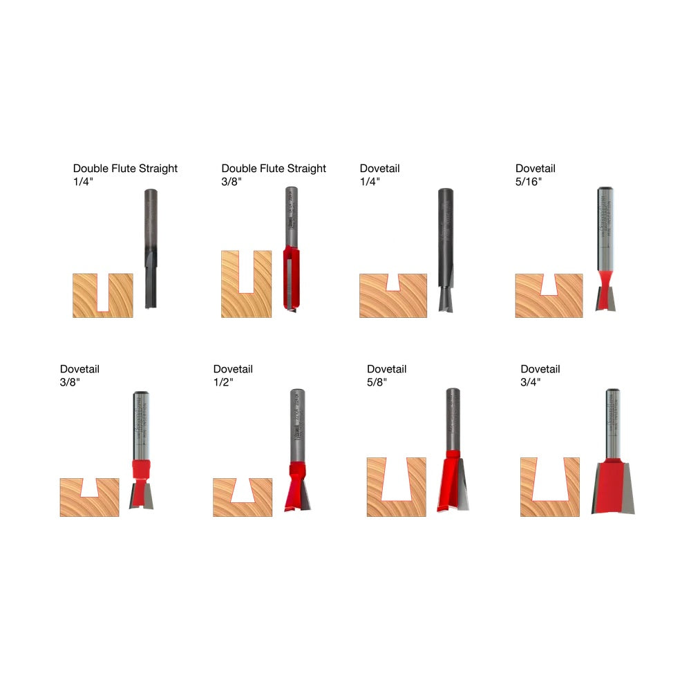 8 Piece Bit Sets For Incra Jig(R)