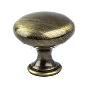 KNOB 1-1/4" BRUSHED ANT BRASS 25/BOX