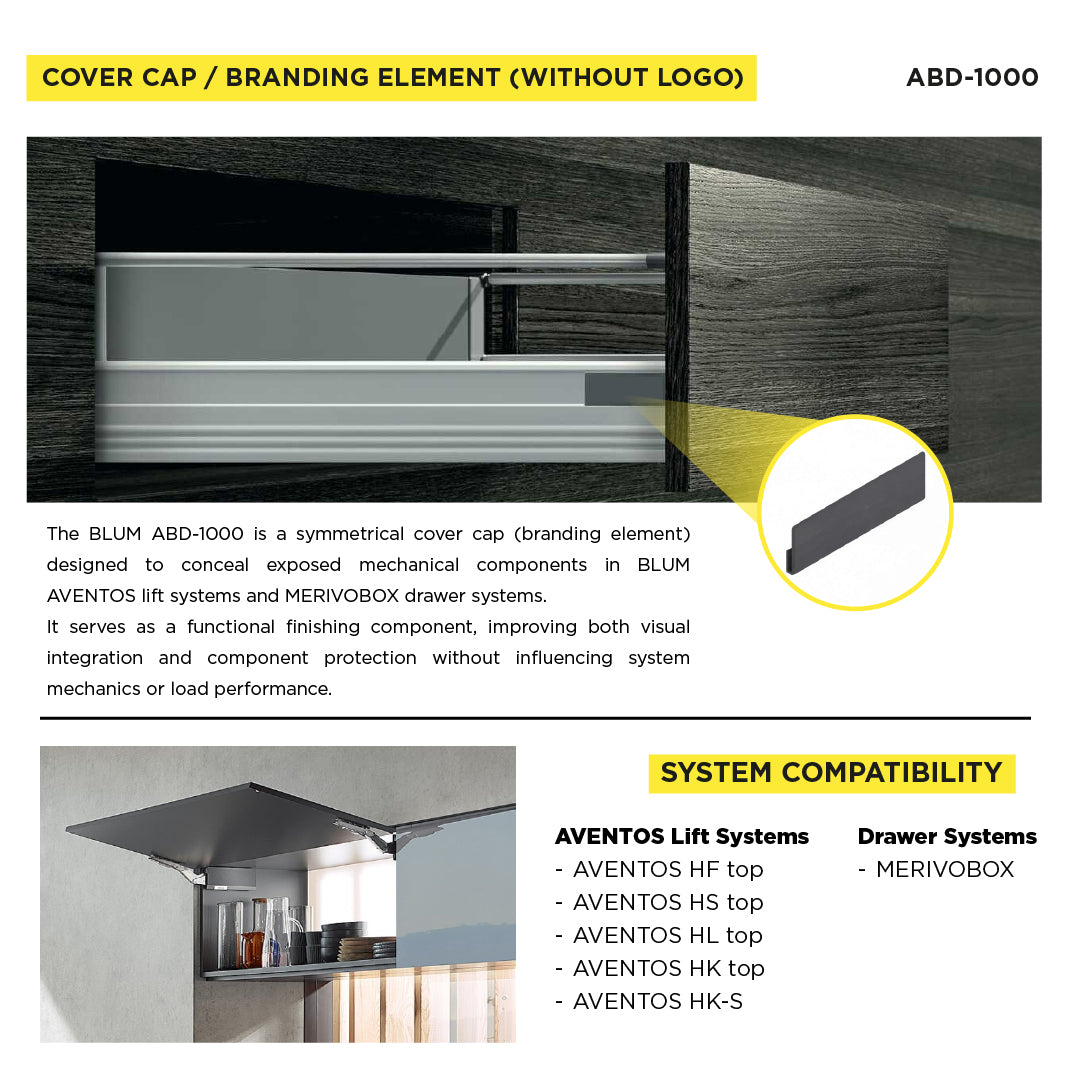 AVENTOS HK top accessories Cover caps Blank Deep Grey