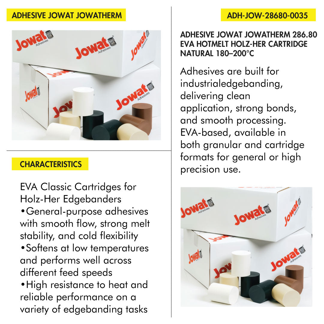 ADHESIVE JOWAT JOWATHERM 286.80 EVA HOTMELT FILLED HOLZ-HER CARTRIDGE NATURAL 180?200Â°C