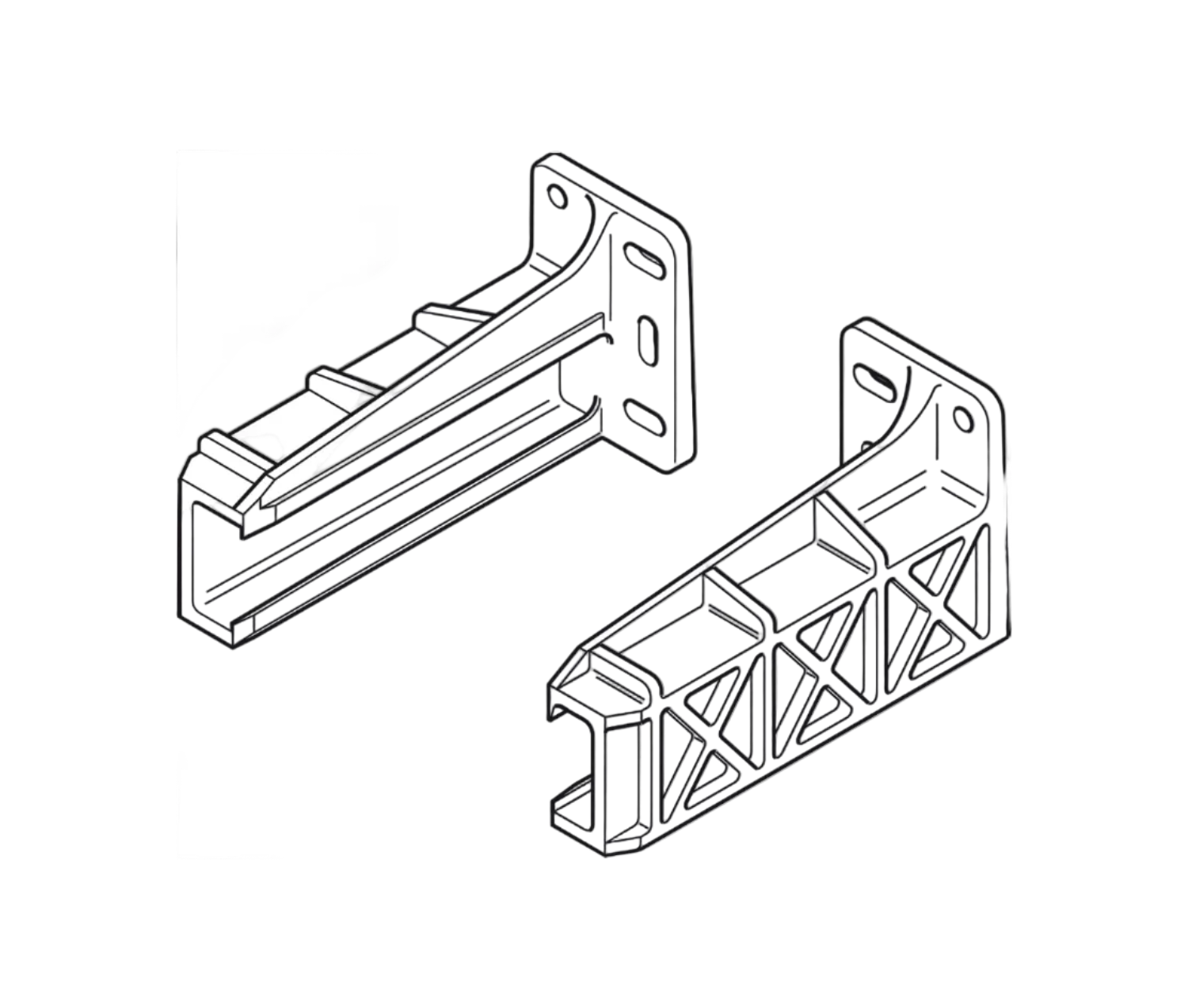 Rear mount sockets for 230M drawer runner R+L Natural Color