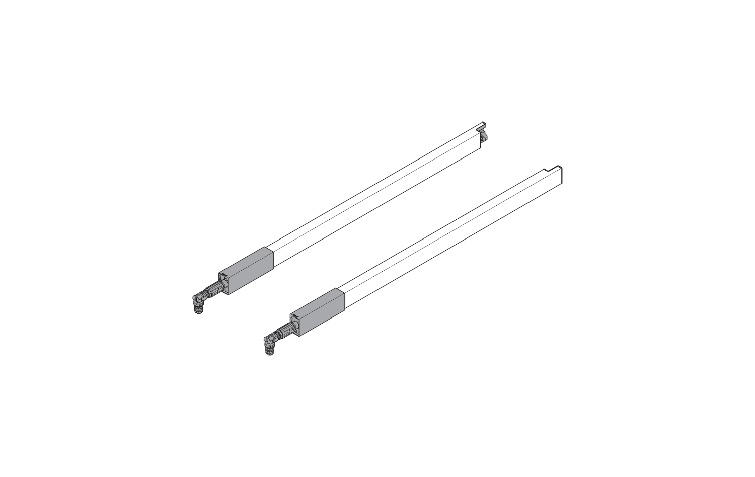 TANDEMBOX rectangular gallery rails - CENTER Ident 22'' White Aluminum