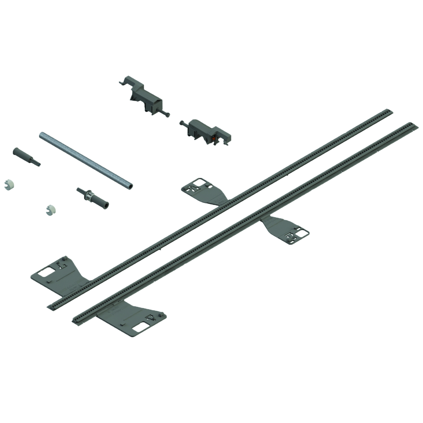 Lateral stabilizer set for MOVENTO 763/9 drawer runners R7037 Dust Grey