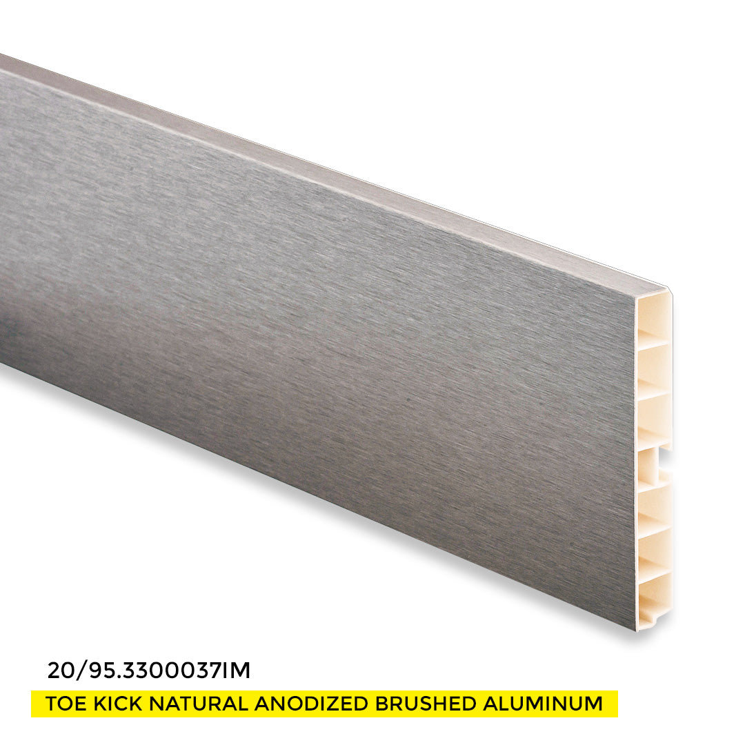 TOE KICK VOLPATO H150MM 5.90" H X 10.83' LONG ANODIZED BRUSHED ALUMINUM