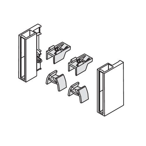 TANDEMBOX gallery rail design element adapter set Ident R+L White / Grey — BLUM Z36D0080