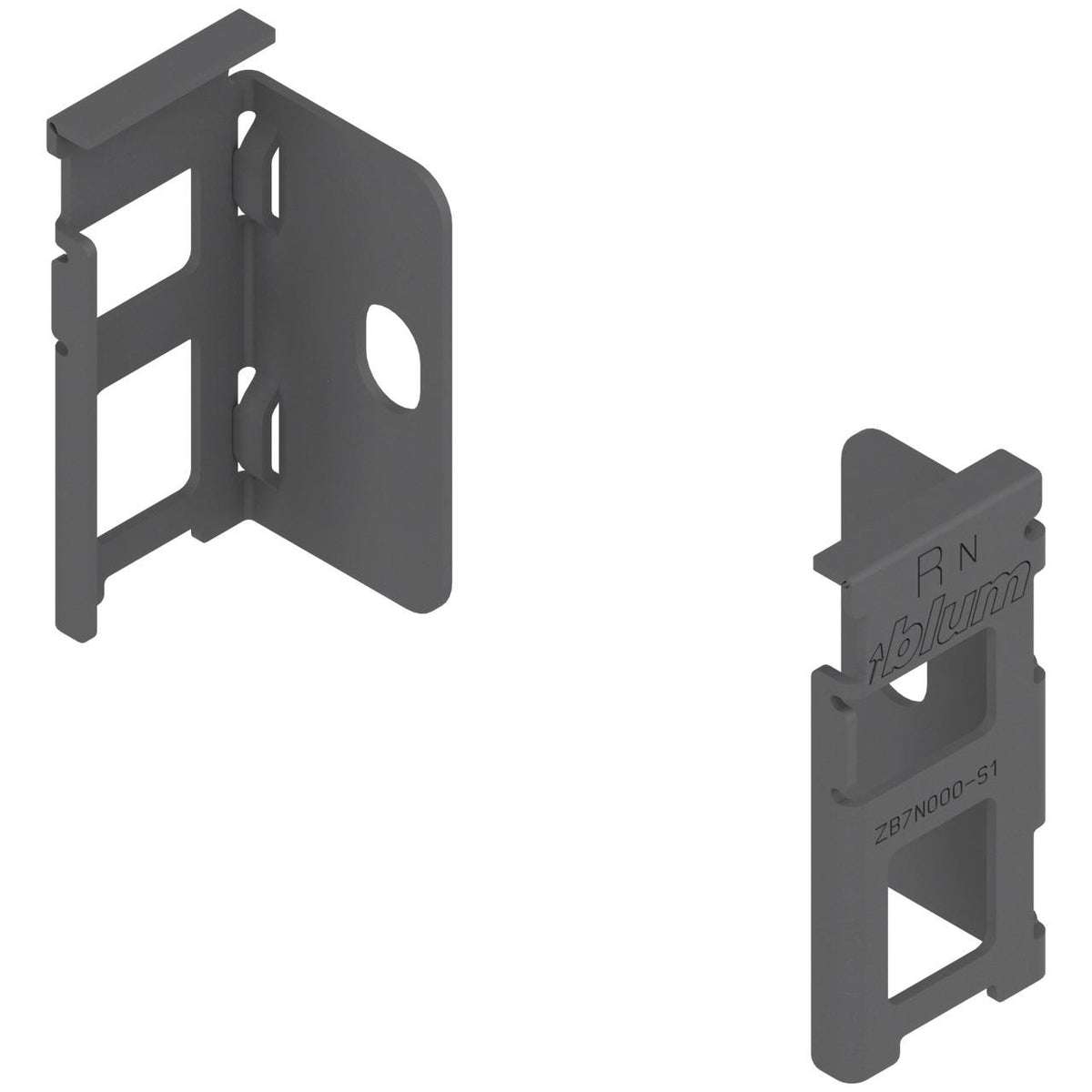 LEGRABOX rear fixing bracket Ident R+L Orion Grey Matte — BLUM ZB7N000S
