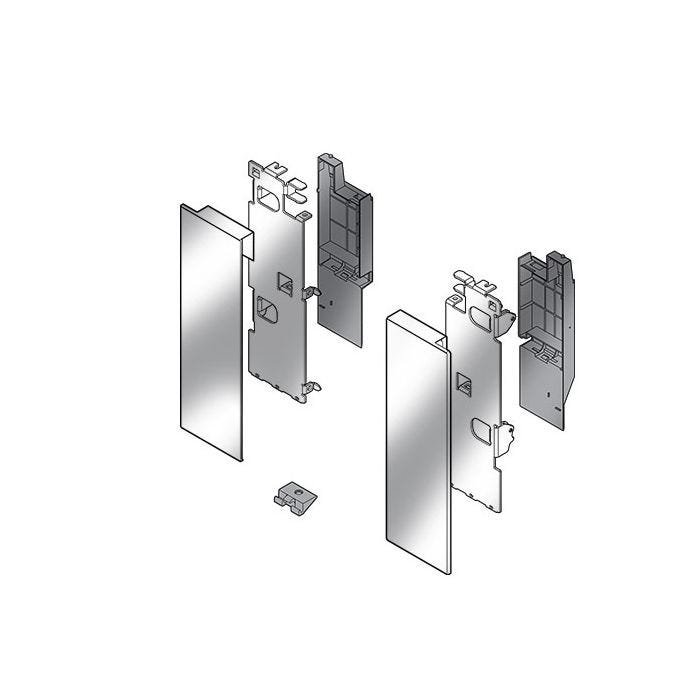 LEGRABOX Interior front fixing bracket set (steel) Ident R+L Brushed Stainless Steel — BLUM ZI7.3CI0