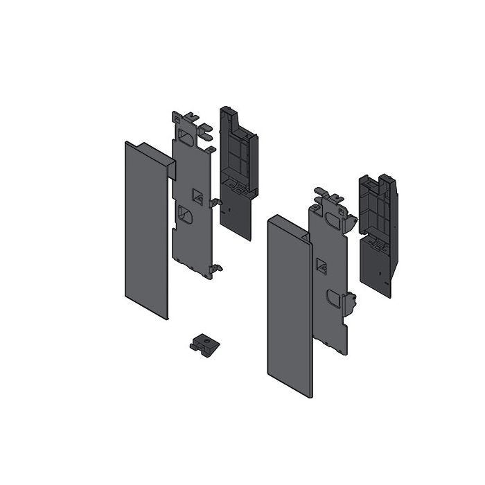 LEGRABOX Interior front fixing bracket set (steel) Ident R+L Orion Grey Matte — BLUM ZI7.3CS0