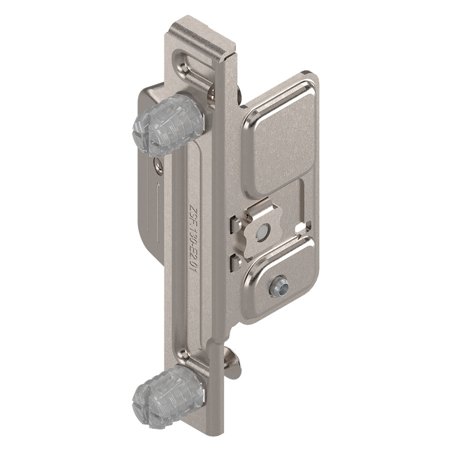 Clip-on front fixing bracket for 320M/K/H & 330M/H METABOX EXPANDO (Left) Nickel — BLUM ZSF.130E L