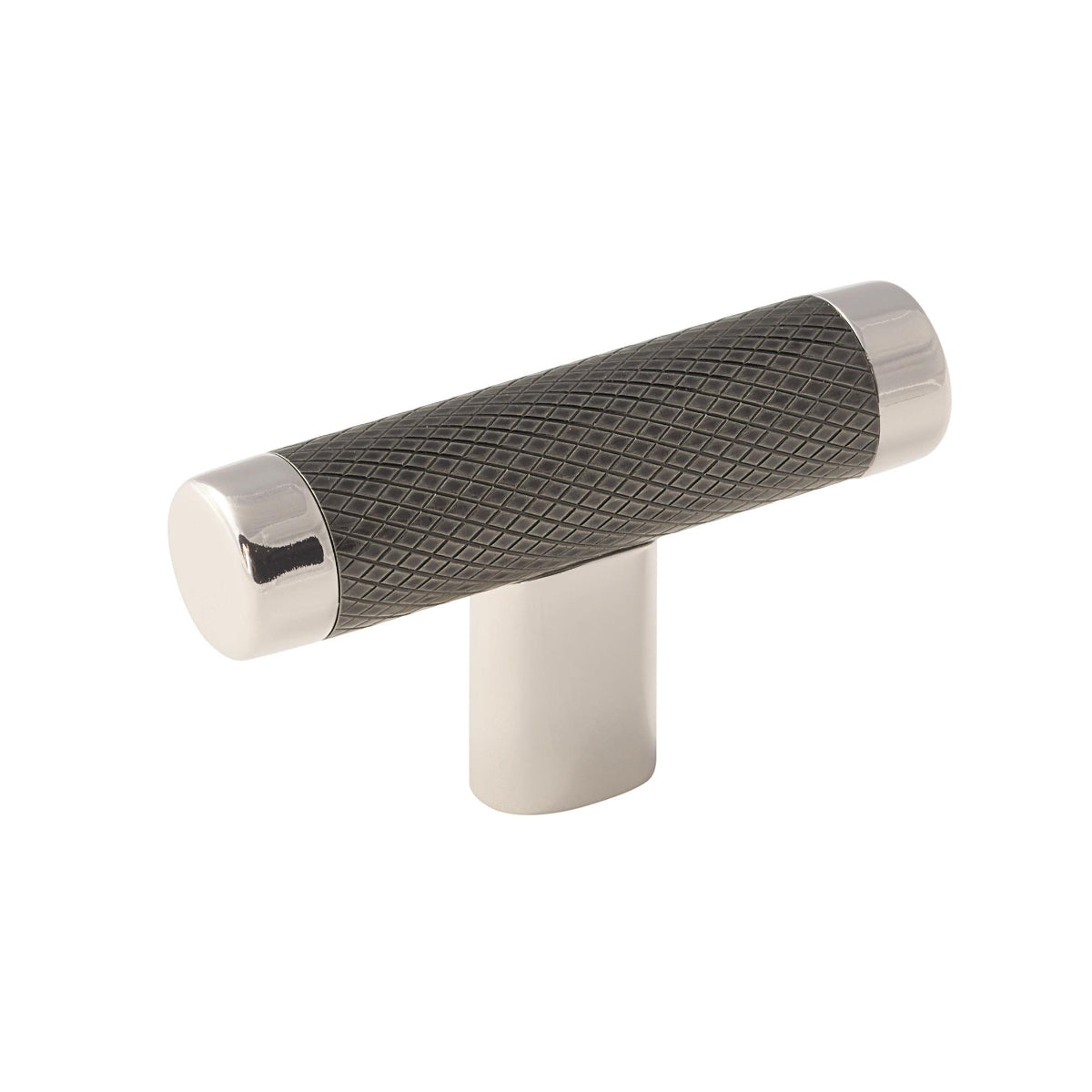 Knob Polished Nickel/Gunmetal 5/8(16) L X 3/8(10) W