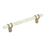 Pull Marble White/Golden Champagne 9/16(14) L X 3/8(10) W