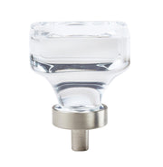 Knob Clear/Satin Nickel  3/4(19) DIA