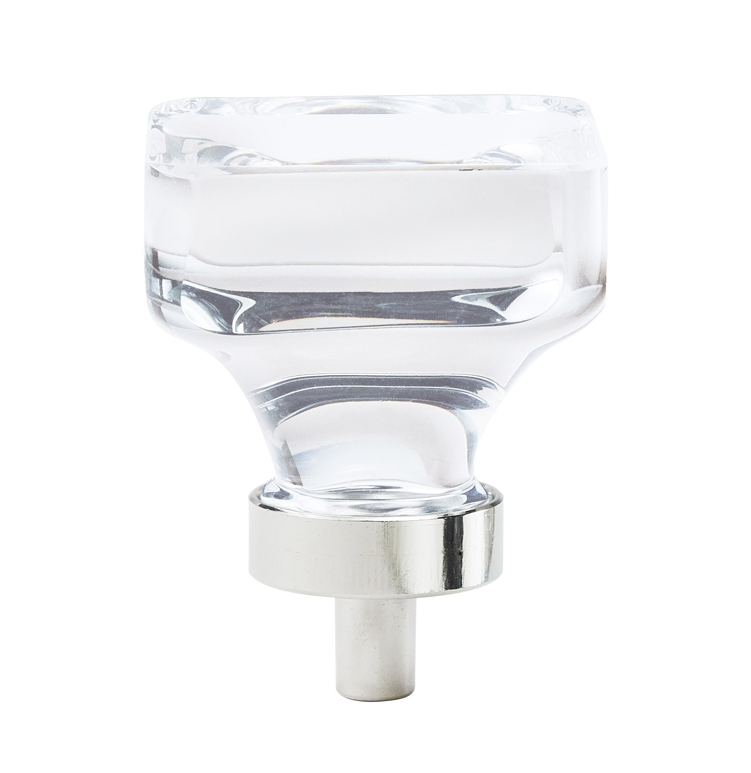 Knob Clear/Polished Nickel  3/4(19) DIA