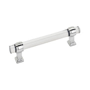 Amerock Glacio 5-1/16(128) Inch Center to Center Handle Cabinet Pulls Clear/Polished Chrome