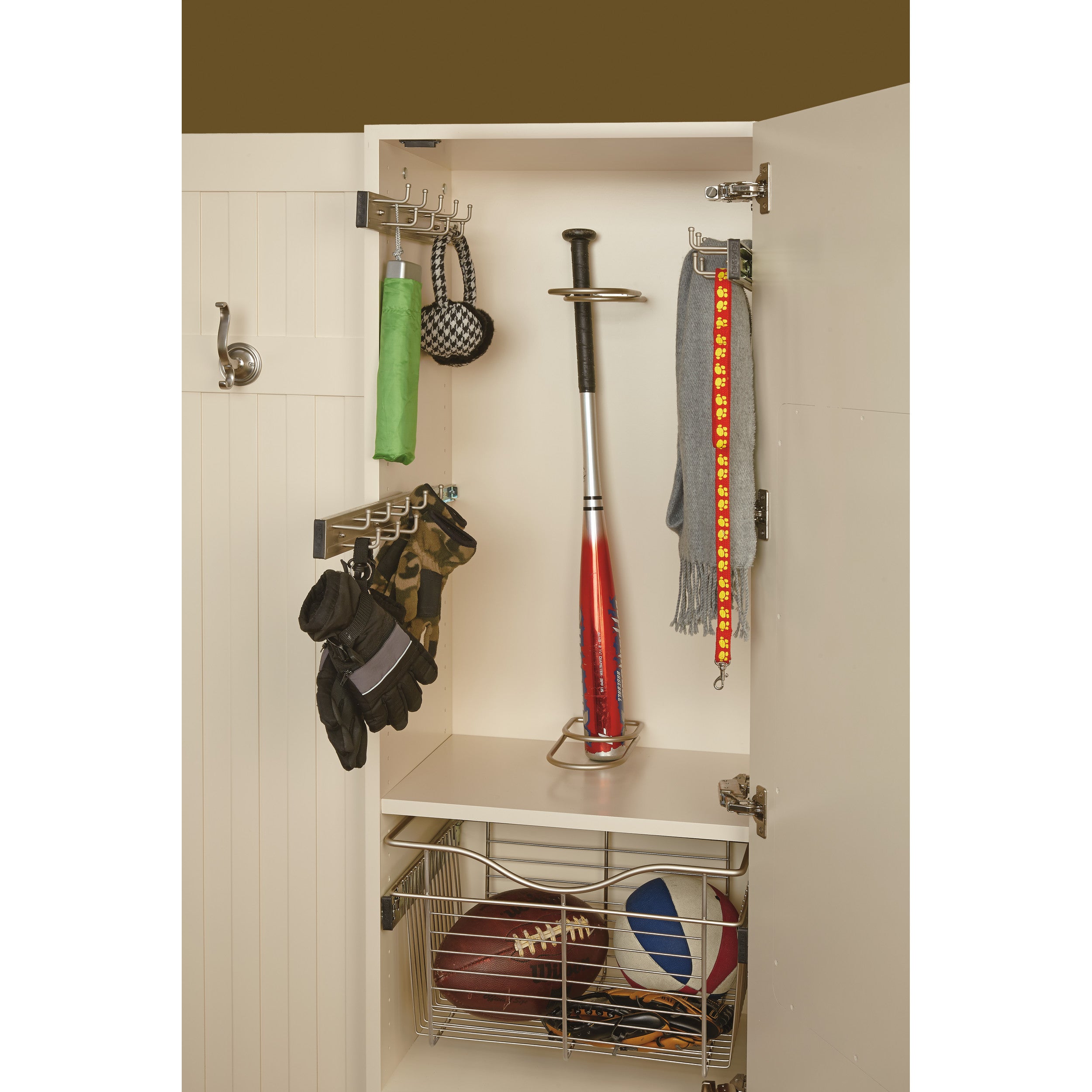 14 in Chrome Pullout Belt Rack Chrome  2.5 in (64 mm) W x 14 in (356 mm) D x 1.88 in (48 mm) H