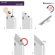 SYMA32 KIT END CAP+2CLIPS SILVER MT