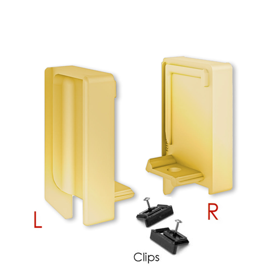 Set of End Caps SYMAG 32 (L+R End Caps +2clips +2screws) - Matt Gold