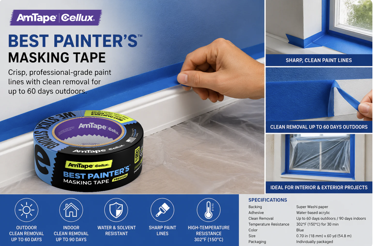 AmTape Best Painter's Masking Tape Blue