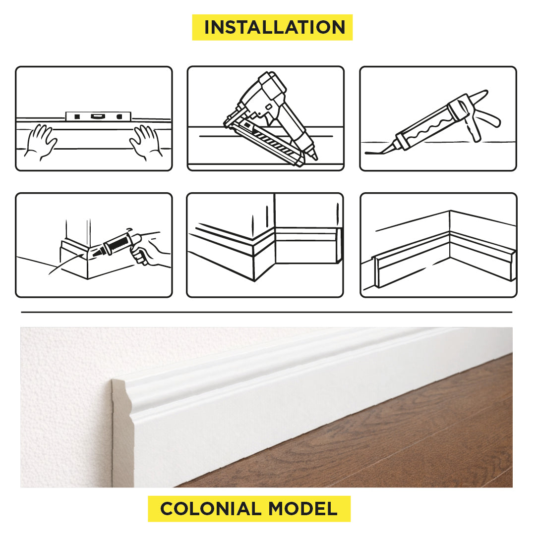 MOULDING M5180P - PRIMED BASEBOARD