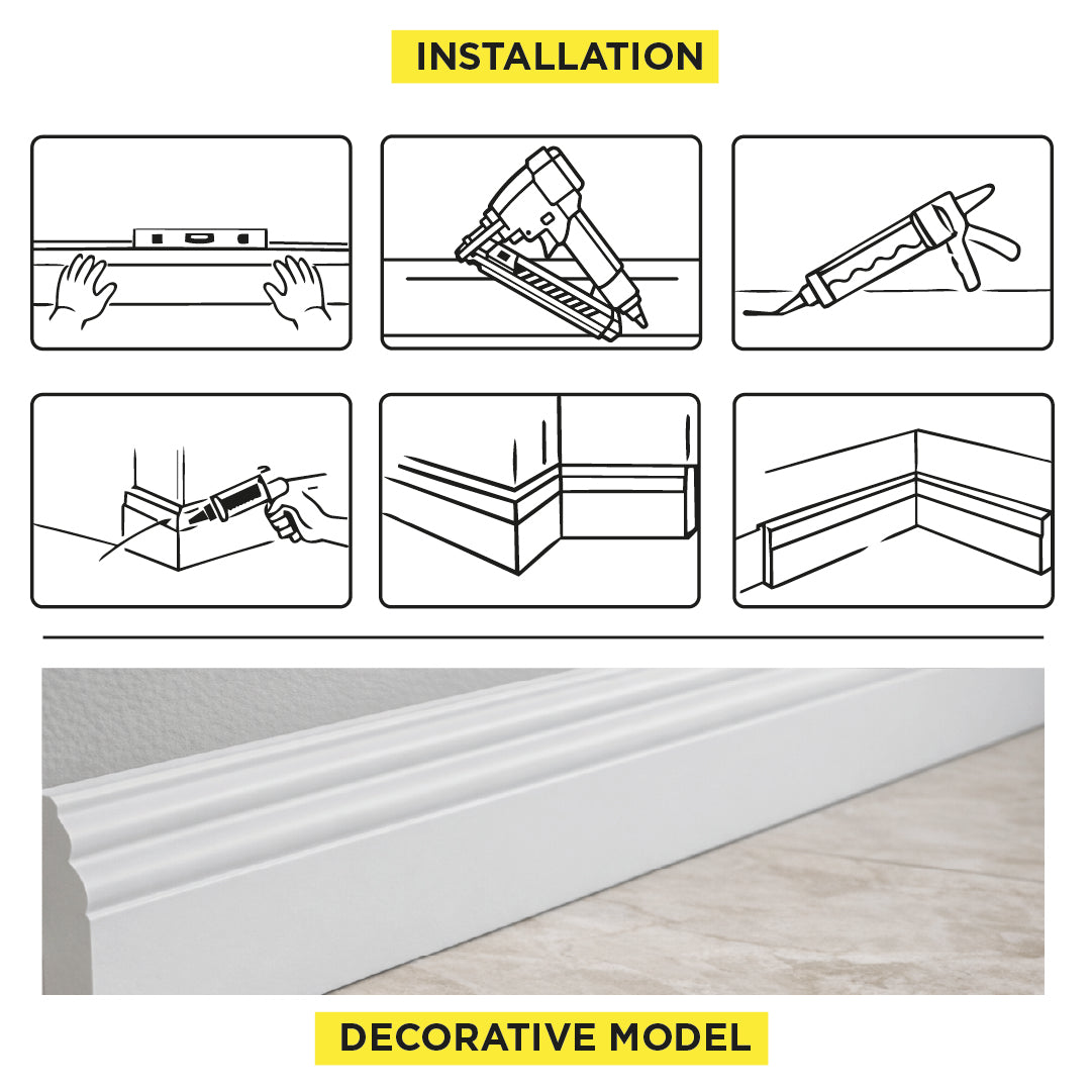 MOULDING M6180P - PRIMED BASEBOARD
