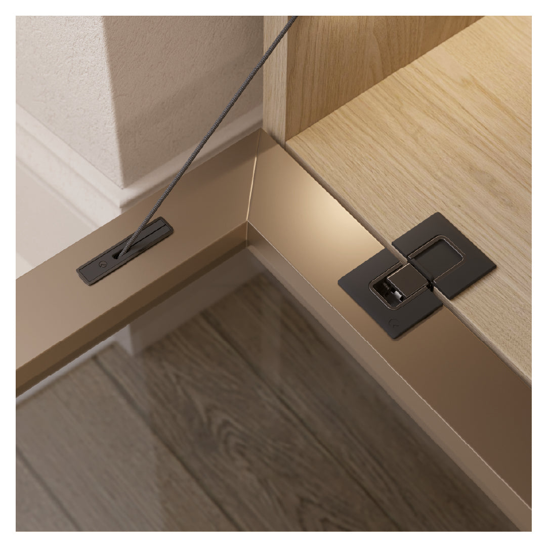 HINGE KIMANA SKIN ITALIANA FERRAMENTA FREE SWING FOR 18MM PANEL DOUBLE DRILL Ã˜40X2.5MM Ã˜26X15MM ANTHRACITE