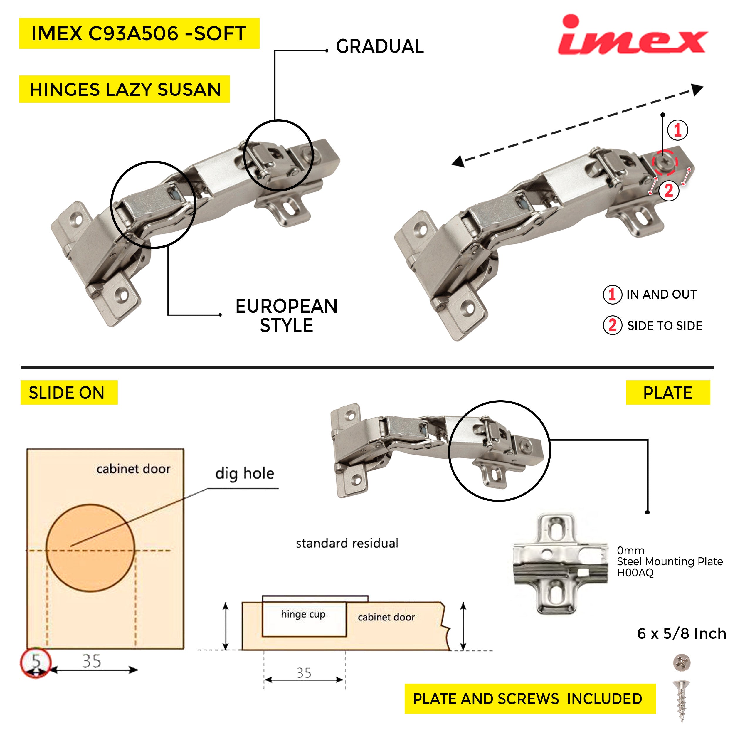 Soft-Close Hinge 165Â° Opening Angle