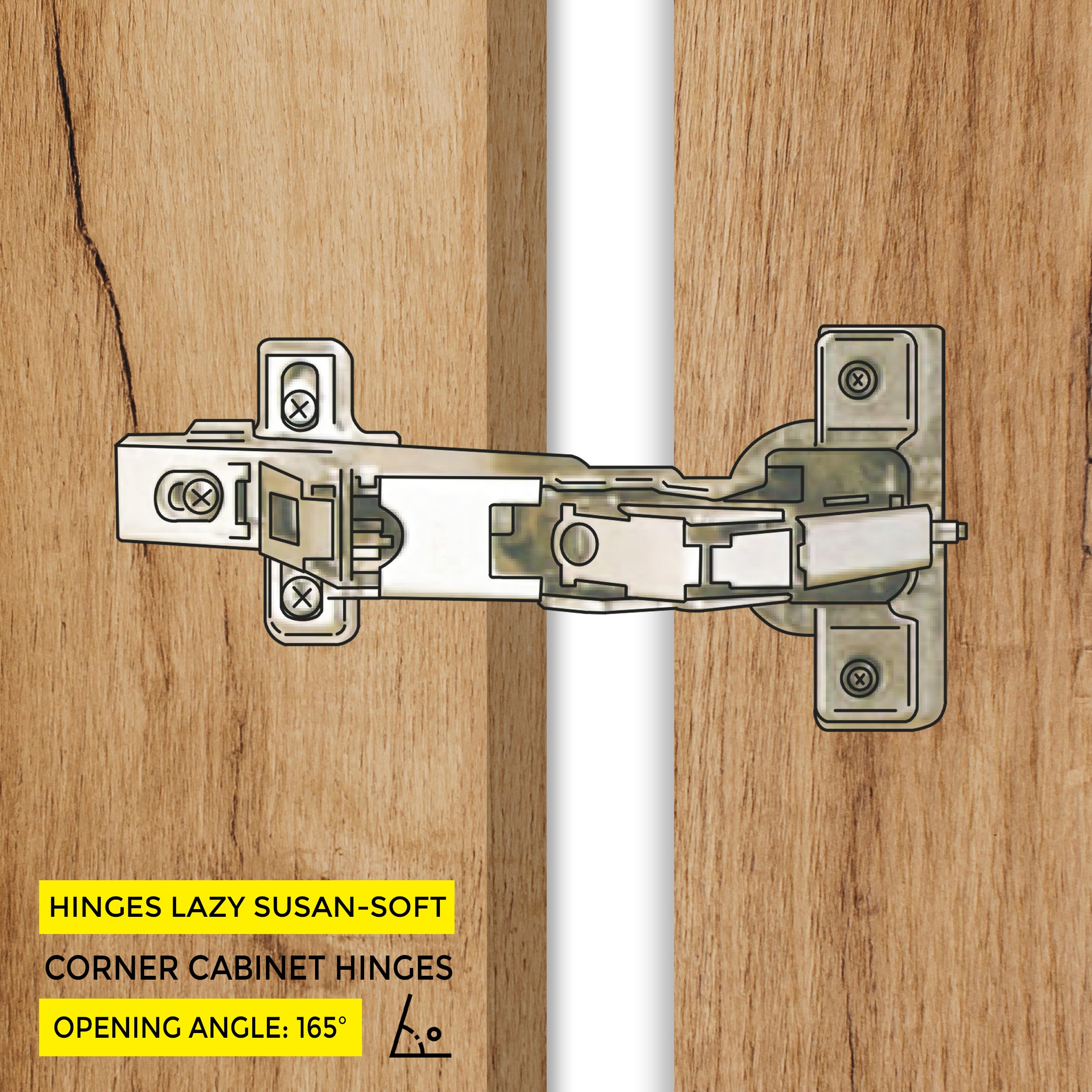 Soft-Close Hinge 165Â° Opening Angle