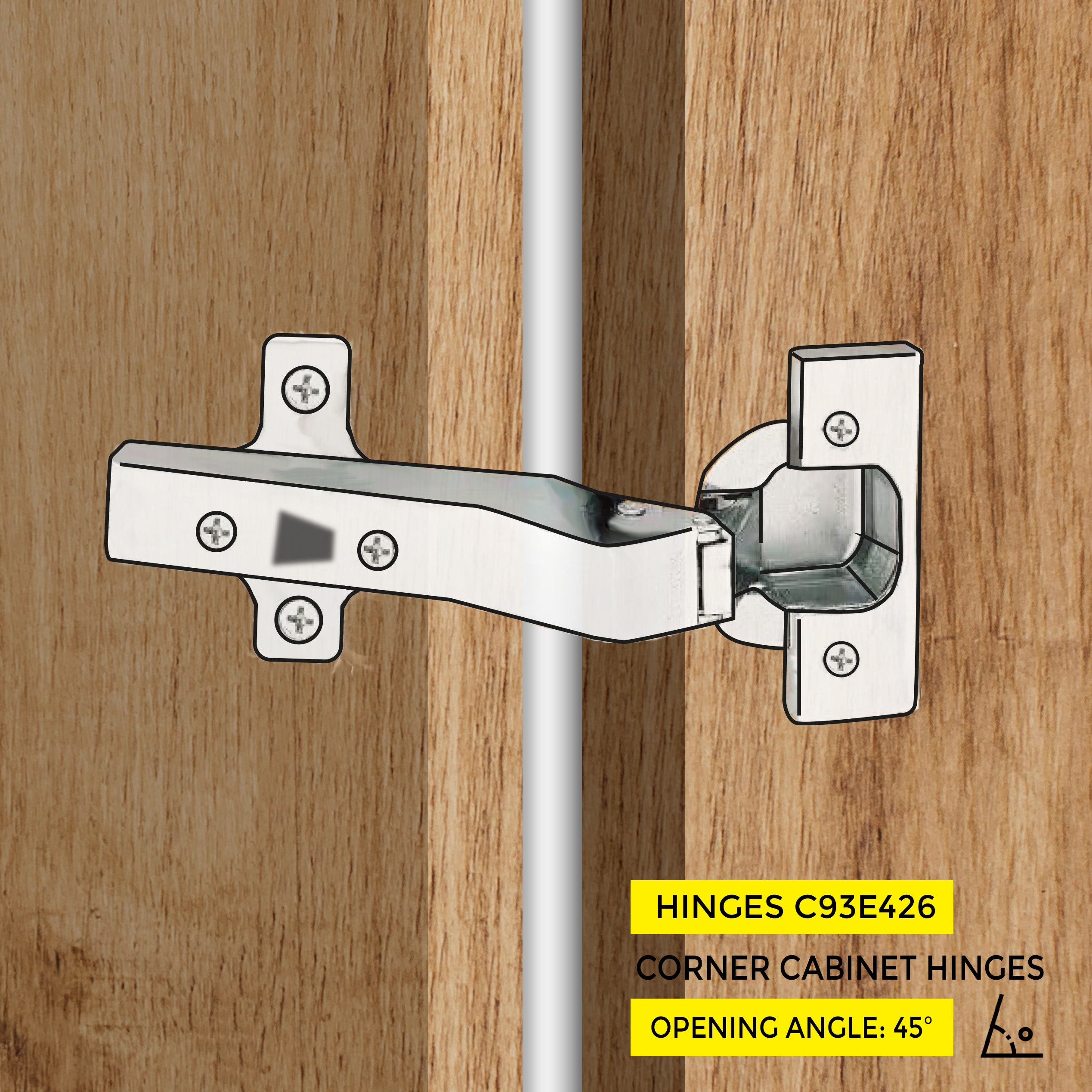 Clip-On Hinge 45Â°