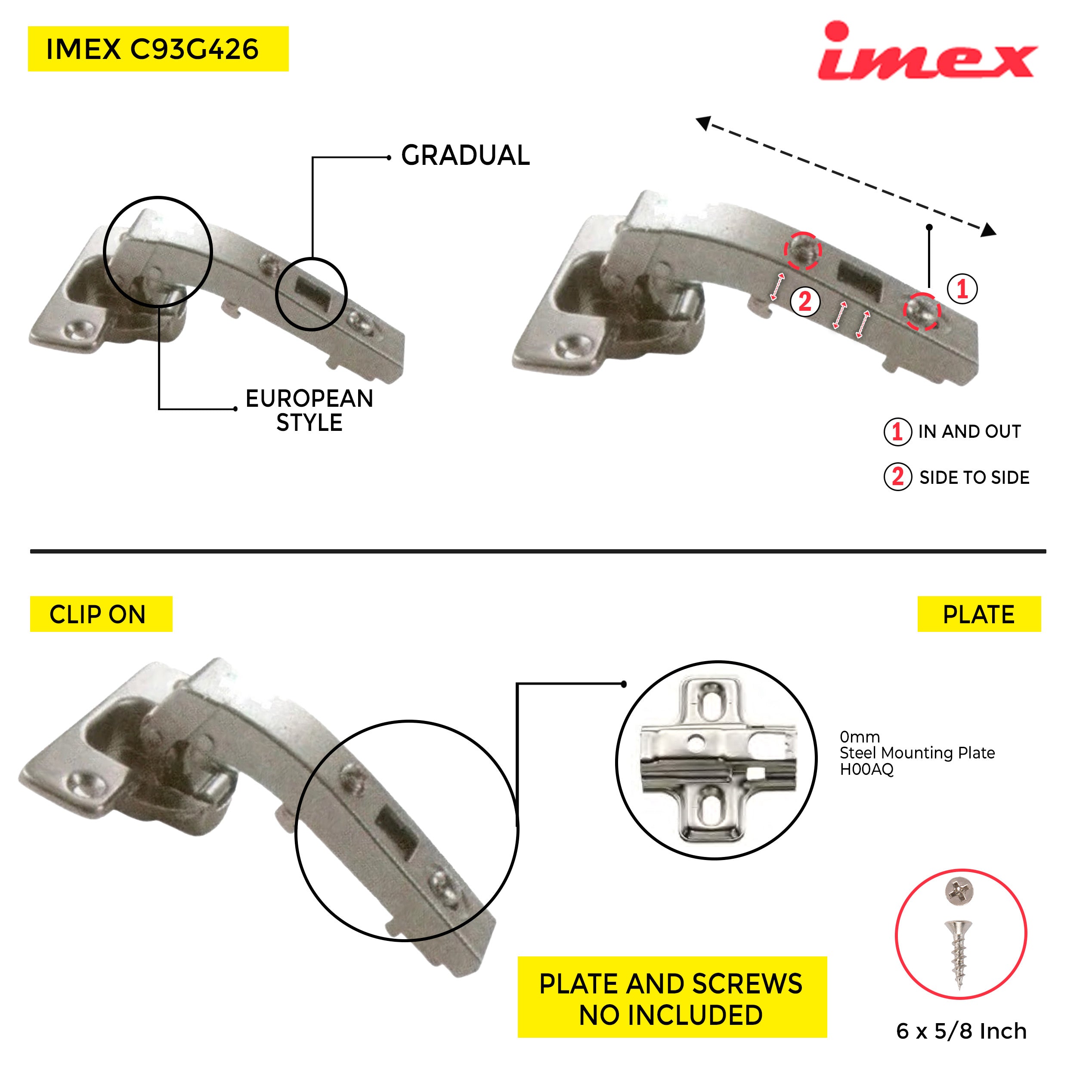 Clip-On Hinge 90Â°
