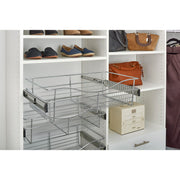 24 in Chrome Closet Pullout Basket Chrome  24 in (610 mm) W x 16 in (406 mm) D x 11 in (279 mm) H