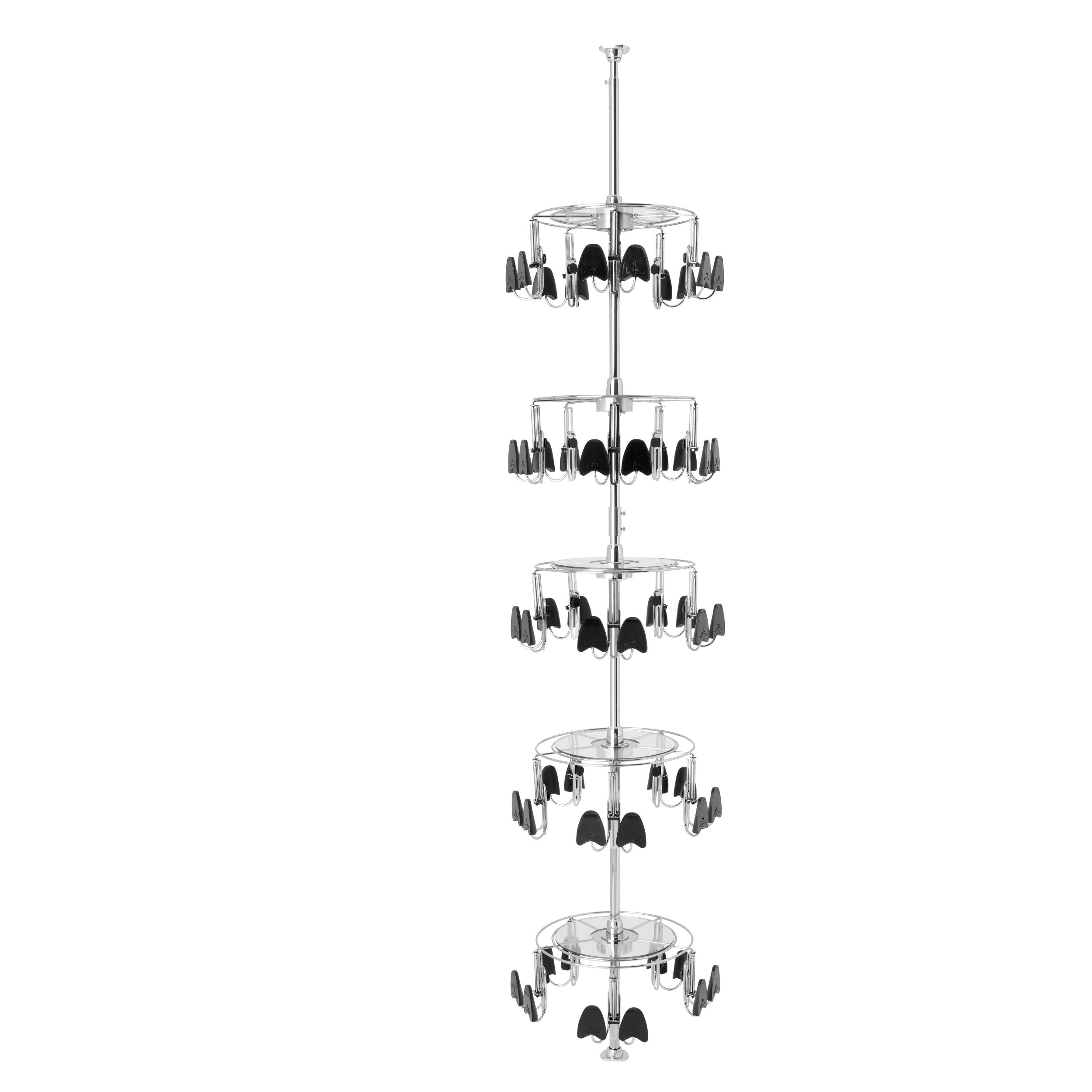 5-Tier Women?s Shoezen Chrome  18 in (457 mm) W x 18 in (457 mm) D x 95 in (2413 mm) H