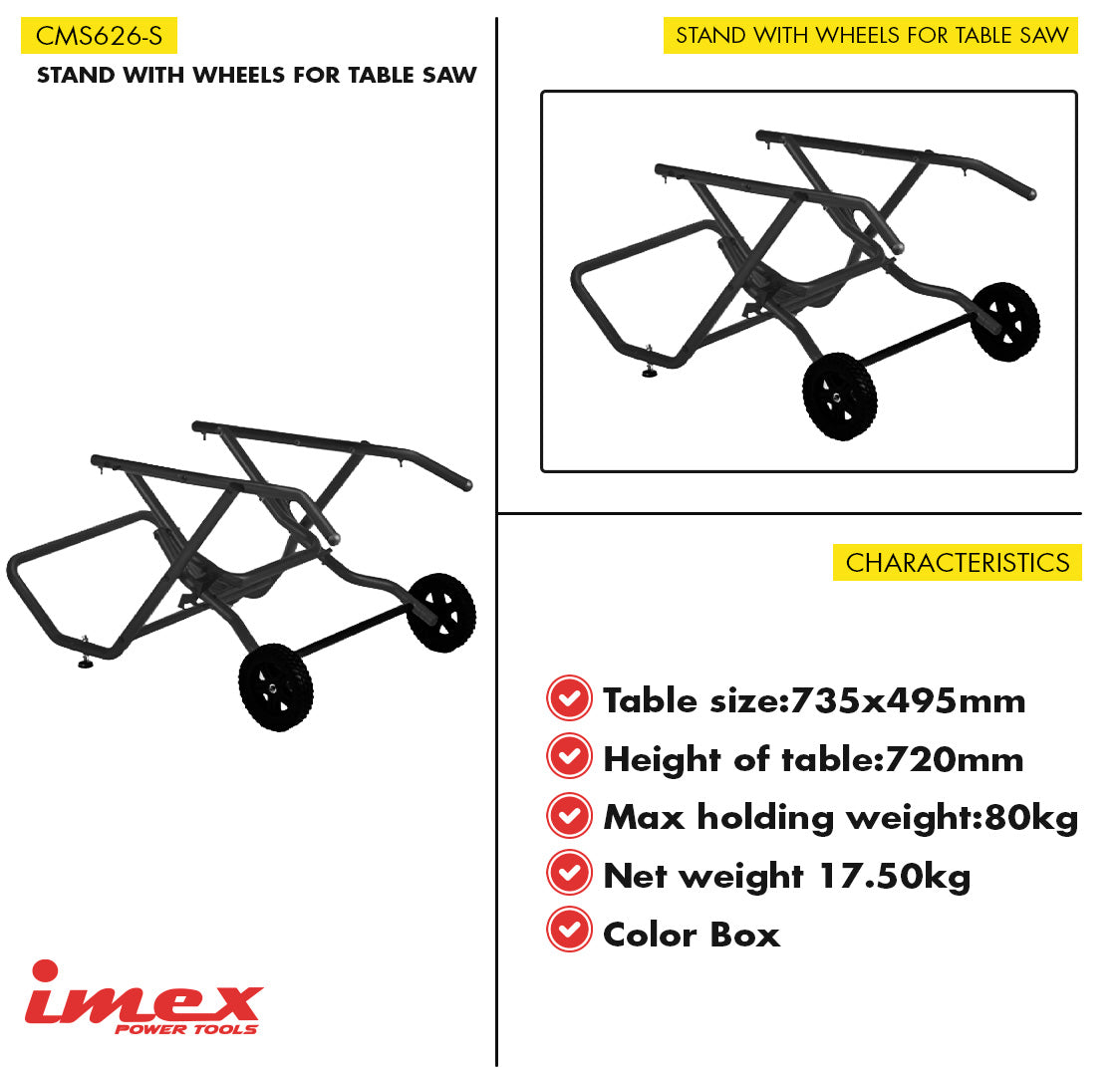 Table Saw Stand with Wheels - IMEX Power Tools