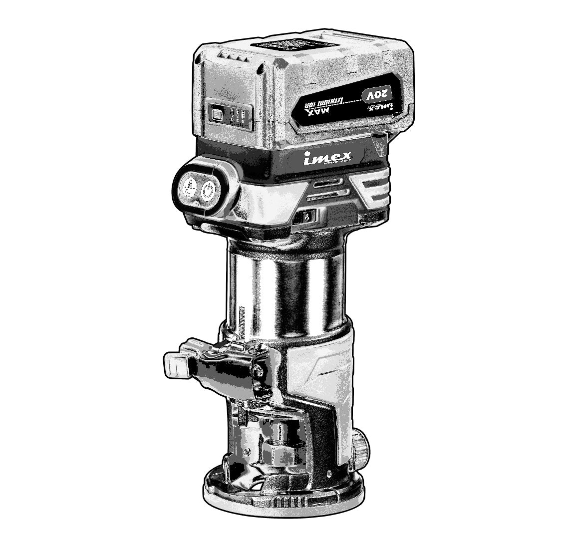 20V Brushless Cordless Router with Battery and Charger - IMEX Power Tools